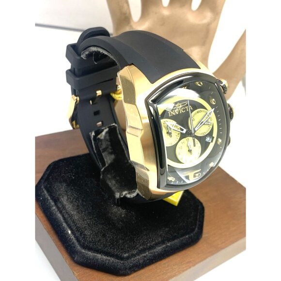 Invicta Men's Watch 10067 Lupah Quartz Chronograph Gold Black Rubber Strap 48mm - Picture 15 of 15